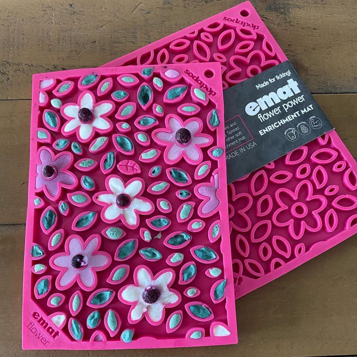 Pink SodaPup Flower Power Design E-Lick Mat