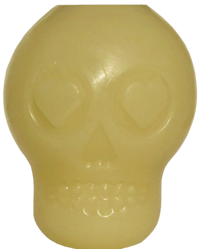 SodaPup Glow in the Dark Sugar Skull Chew Toy and Treat dispenser.